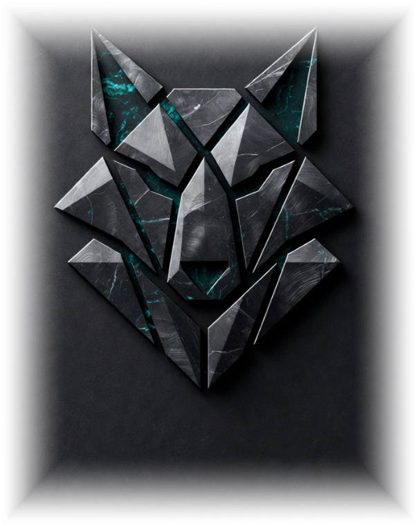 Tessellate Systems geometric wolf logo, slate and teal